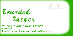 benedek katzer business card